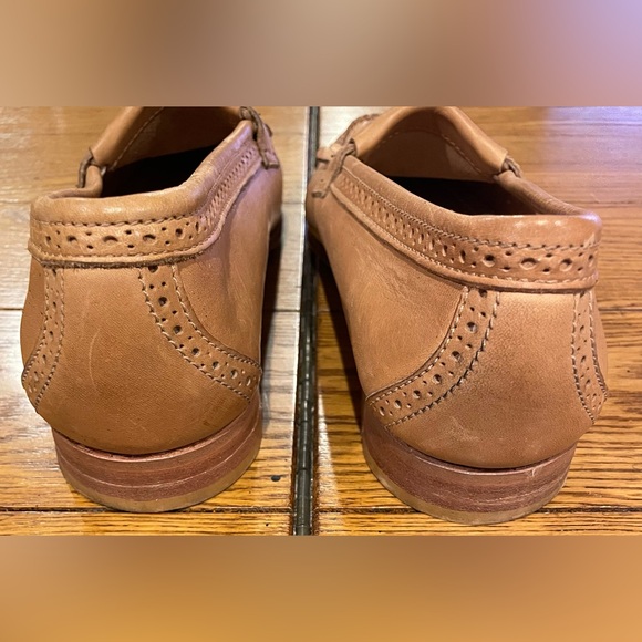 Cole Haan men’s Fringed tan loafers, size 10.5 M, wood heels - Picture 7 of 9